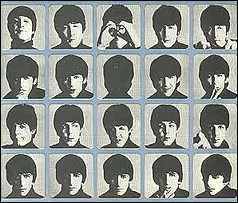 The familiar film-frames headshots from The Beatles' film, A Hard Day's Night.