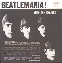 The real thing: Capitol Records promotes The Beatles first LP with a large headline reading: Beatlemania!