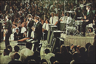 The Beatles performing their second show at Circus-Krone-Bau in Munich, Germany in 1966.