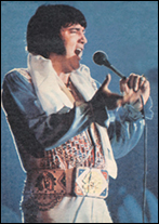 Elvis Presley during is last concert on June 26, 1977.