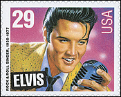 The Elvis stamp that was issue by the US Postal Service.
