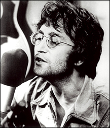 John Lennon during one of the many recording sessions for his Imagine album, at his Tittenhurst mansion studio.