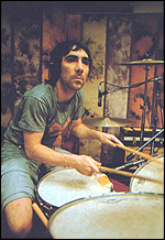 Keith Moon, of The Who, at his drums.