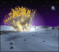 An explosion on the moon that occurred in 2005.