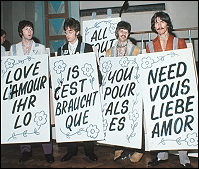 The Beatles promote All You Need Is Love and the Our World international TV broadcast, which was the first of its kind.