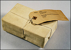 One of the "packages of peace" that John Lennon and Yoko Ono sent out to polititians around the world in 1968.
