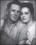 Vernon and Gladys Presley on their wedding day in 1933.