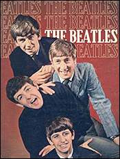 The Beatles as icons on an early UK fan magazine, circa 1963.