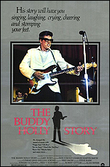 A poster for The Buddy Holly Story, starring Gary Busey.
