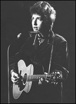 Bob Dylan in concert in London, England on May 9, 1965.