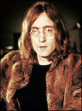 John Lennon dressed in a vintage fur coat in 1968.