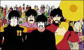 A scene from the Beatles animated film Yellow Submarine.